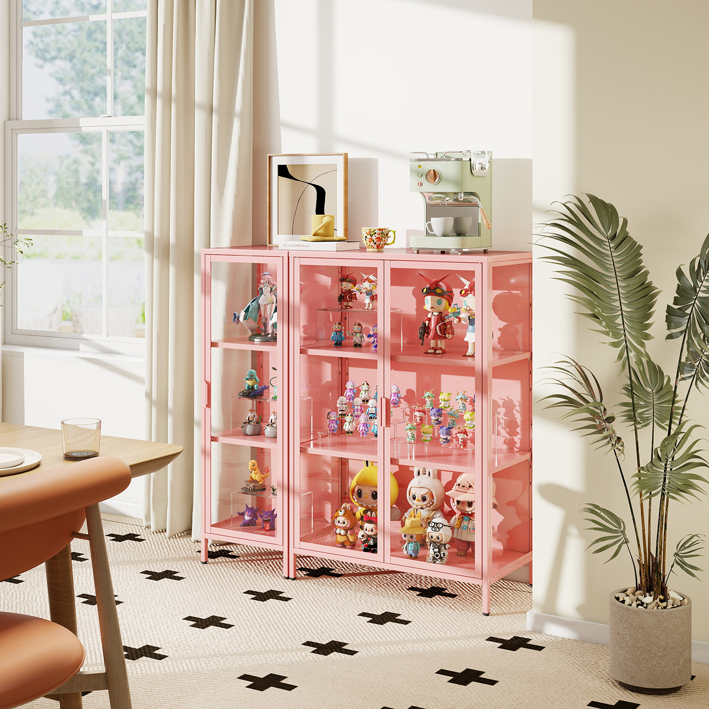 多巴胺钢制手办收纳柜玻璃展示柜书柜多层陈列柜大容量储物柜加厚,淘宝优惠券,粉丝福利购,淘宝优惠卷