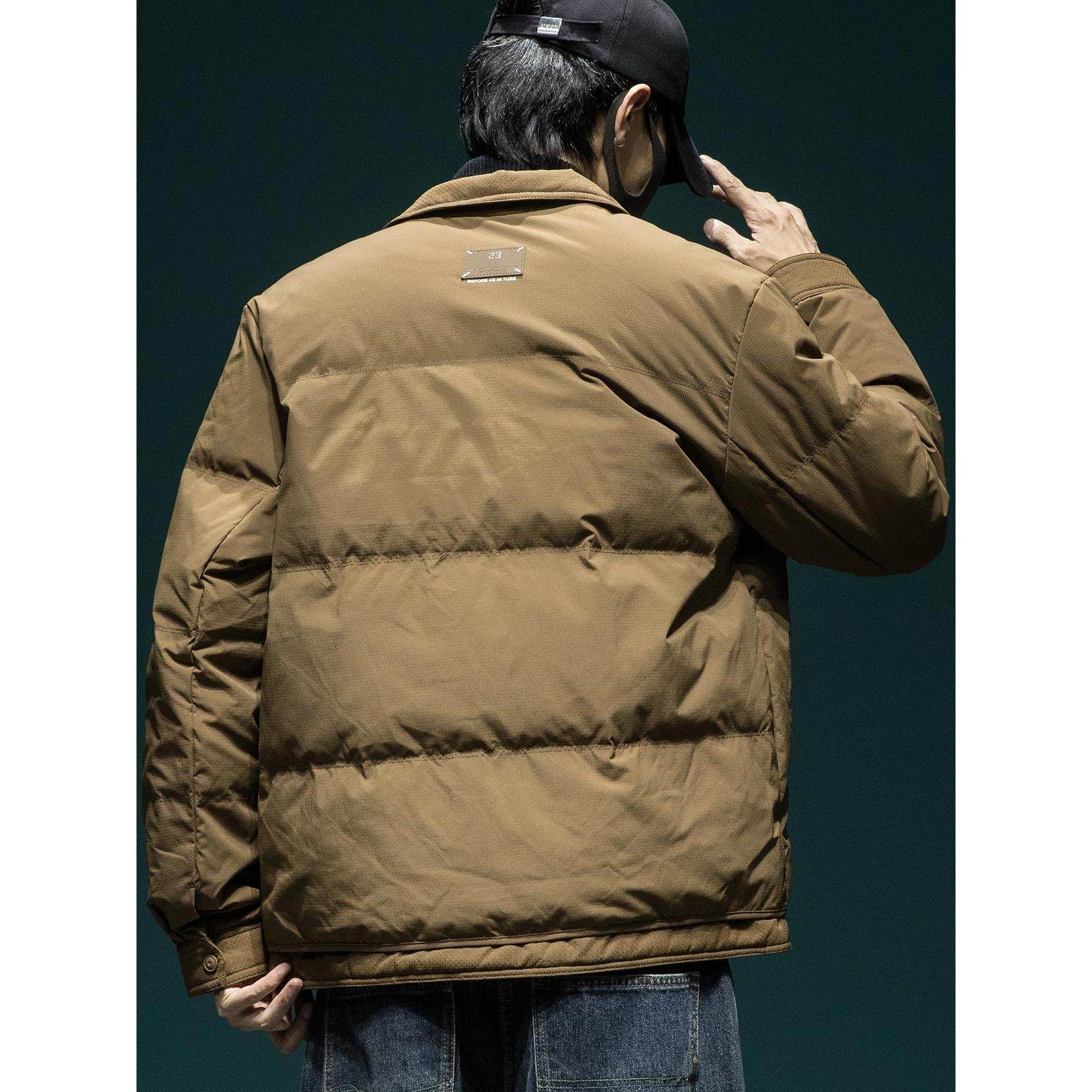 鸭绒轻薄羽绒服男宽松大码冬季新款户外防风加厚保暖衬衫领外套,淘宝优惠券,粉丝福利购,淘宝优惠卷