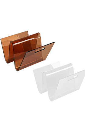 现代简约轻奢透明亚克力t书架客厅茶几书房杂志书本收纳展示架摆