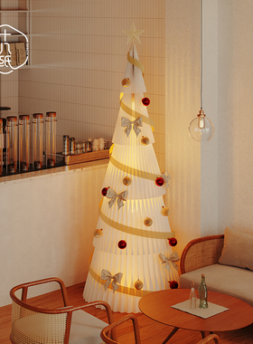十八纸圣诞树家居创意摆件大型直播D橱窗装饰酒店商场节庆发光饰