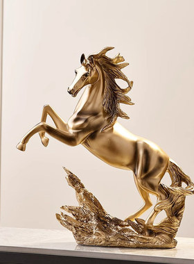 德国新中式马到成功马摆件风水招财酒柜装饰品客厅办公室博古架