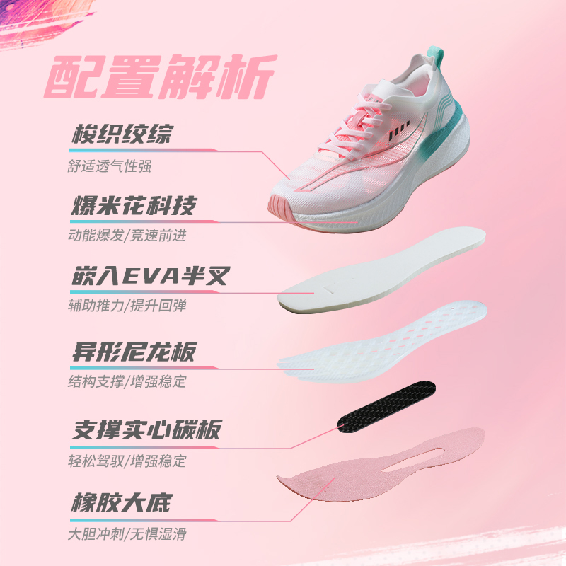 LPMX/领跑梦想碳板跑鞋夏季减震透气中考运动鞋跑步鞋竞速情侣款