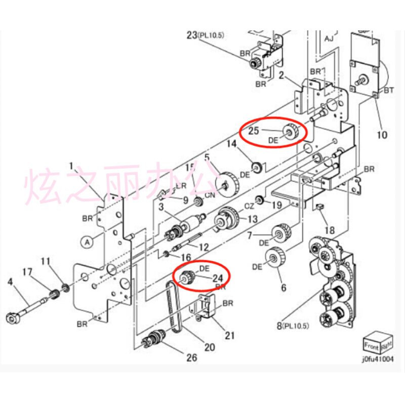 适用施乐4127 4112 4110 4595 D95 110 125出纸口电机齿轮 机器后 - 图1