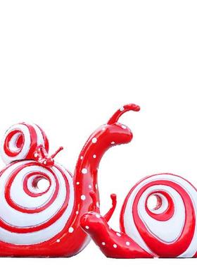 大型网红发光蜗牛玻璃钢雕塑户外园林景观抽象动物小区装饰品摆件