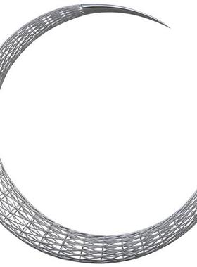 大型不锈钢圆环雕塑金属镂空月亮摆件园林售楼部房产酒店水景装饰