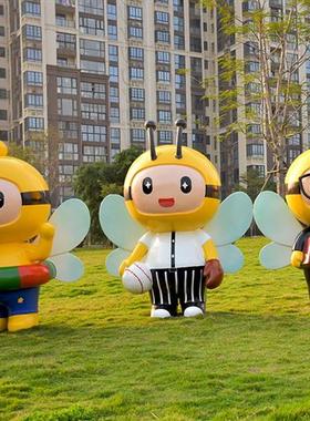 户外网红打卡玻璃钢蜜蜂雕塑园区景观小品商场美陈幼儿园卡通摆件