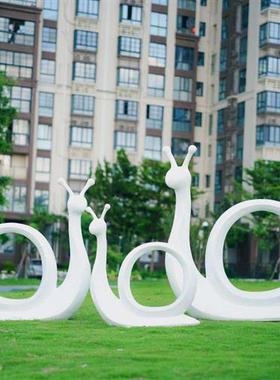 户外玻璃钢蜗牛艺术雕塑户外落地玻璃钢摆件商场幼儿园装美陈饰品