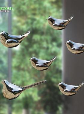 不锈钢精密铸造镜面鸽子小鸟摆件抽象写实动物软装配件艺雕塑