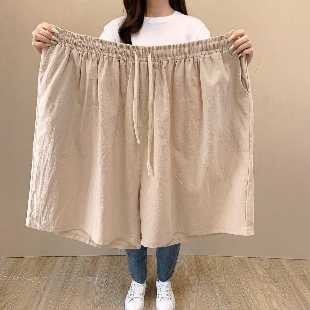 男士短裤大码宽松加肥加大300斤纯色棉麻大裤衩送爸爸高腰深档7XL,淘宝优惠券,粉丝福利购,淘宝优惠卷