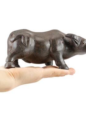 慈缘正堂 陶瓷水牛摆件 紫砂牛茶宠大水牛大号创意茶台办公室礼品
