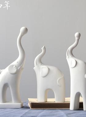 简约ins欧式创意陶瓷工艺动物大象客厅摆件装饰品现代家居摆件