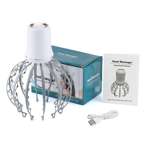 供品多爪电动按i摩器头部头皮揉捏按摩器八爪鱼电动头部按摩爪 - 图0