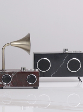 现代轻奢复古留声机播放机唱片机摆件P样板间创意软装饰品