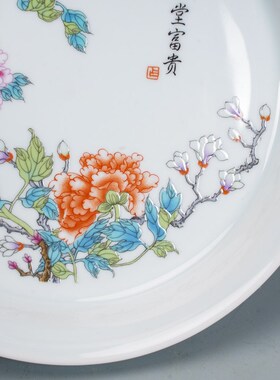 景德镇茶具粉彩玉堂富贵茶碗盖碗盖杯仿古瓷器X古董古玩收藏