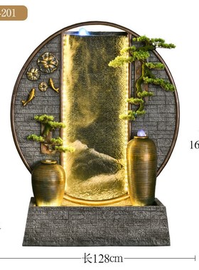水幕墙假山流水喷泉屏风装饰客厅玄关循环水摆件庭院Y鱼池景观造