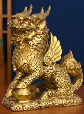 家中护宅铜摆件全黄铜制