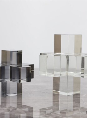 现代简约水晶十字架创意摆v件样板房售楼部家居玄关桌面软装饰品