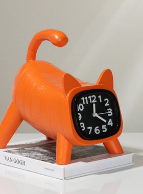 Rzone 创意小猫咪时钟玄关家居装饰品卡通儿童房T样板间艺术品摆