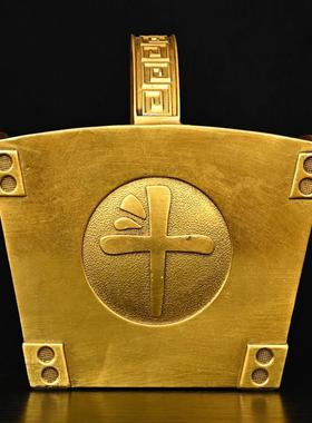 纯铜招财进宝斗摆件日进斗金米斗五谷丰登粮仓客厅聚宝盆工艺礼品