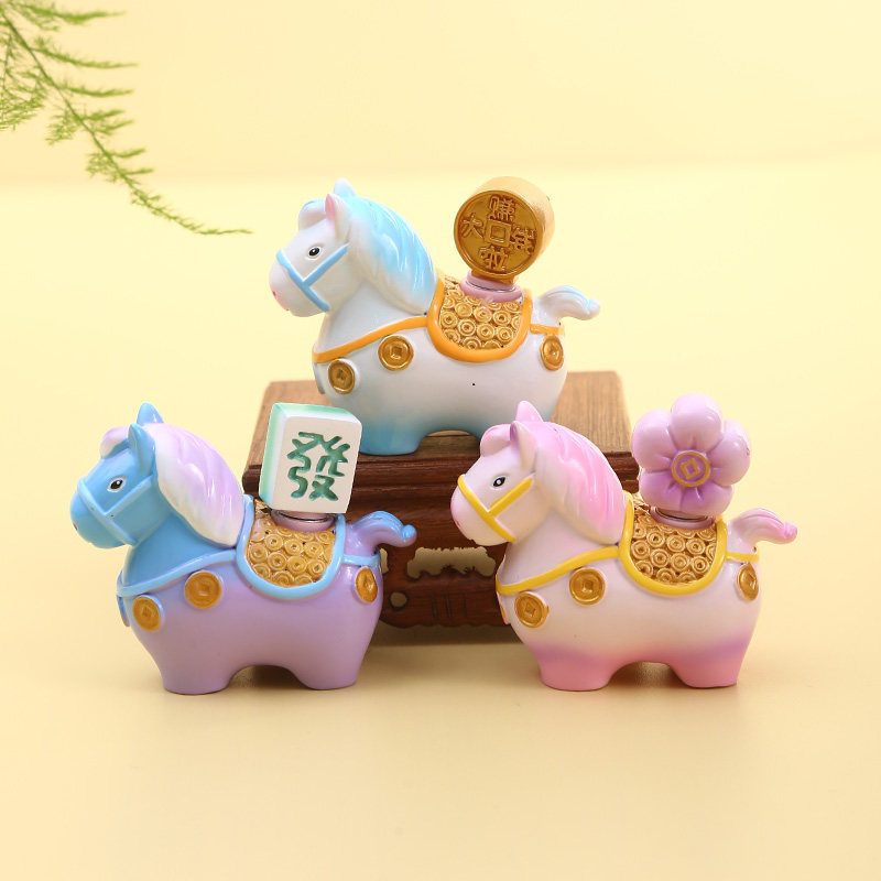 唐三彩小胖马摆件马上有钱河南特产洛阳文创纪念品博物馆伴手礼物