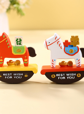 马年吉祥物公仔摆件马上有钱装饰