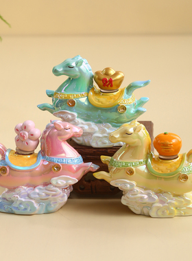 洛阳文创唐三彩小马摆件盲盒礼物