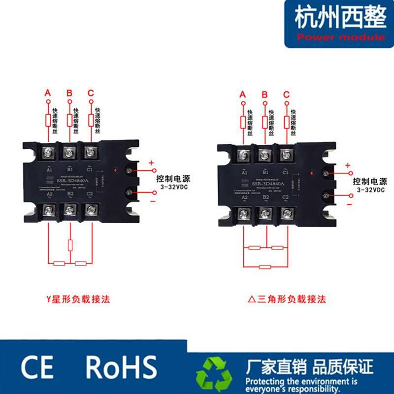 三相固态继电器40A60A80A直流控交流SSR-3D4840A380V SA3 JGX TSR-图0