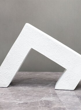 现代简约白色树脂几何建筑样板房售楼H部卧室客厅书房桌面家居摆