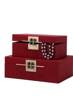 现代新中a式首饰盒样板房饰品衣帽间软装摆件卧室妆台收纳盒工艺