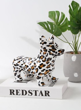 创意狗狗树脂工艺品柯基摆件客厅桌面玄关装饰R品树脂家居小摆件