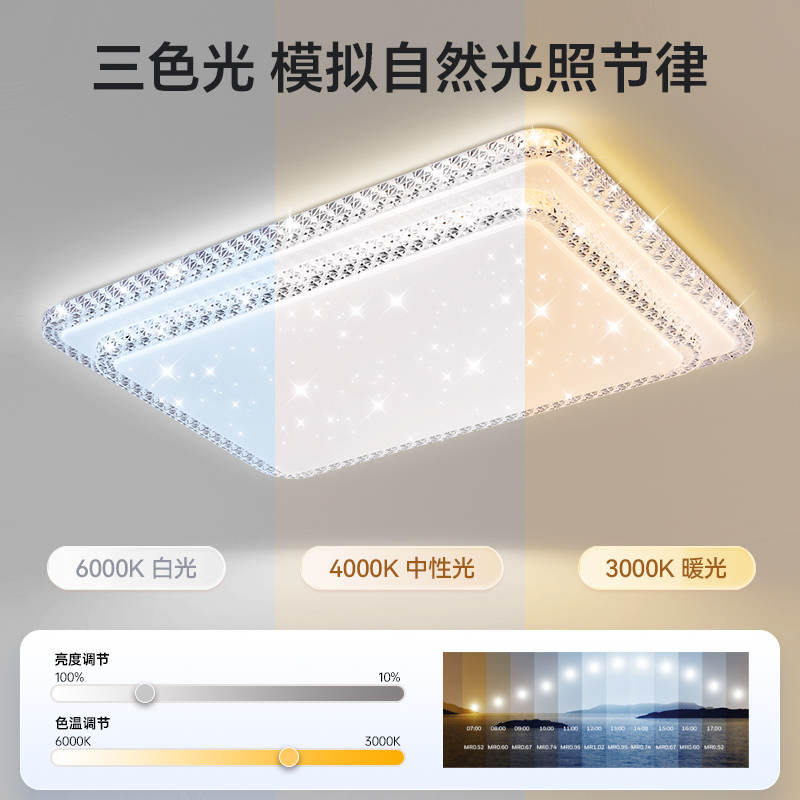 箭牌照明轻奢客厅主灯大气简约现代高级感水晶灯护眼LED吸顶灯 - 图1