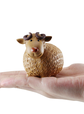 陶瓷羊摆件家居摆设 绵羊十二生肖羊摆H件 紫砂羊摆件金钱羊工艺