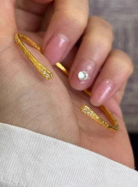 金色复古蛇形手镯精致开口设计女