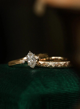 马眼钻鸽子蛋戒指女情侣对戒指环