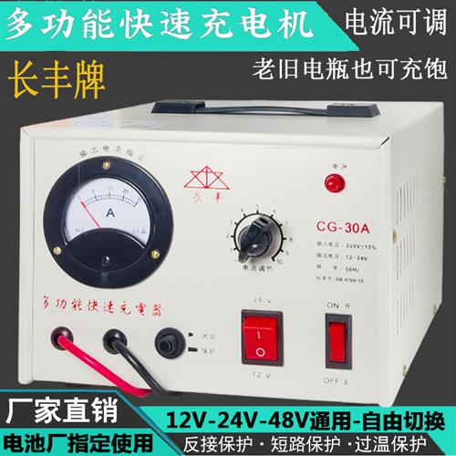 长丰货车汽车船用电瓶12v24v大功率自动通用蓄电池纯铜智能充电器 - 图0