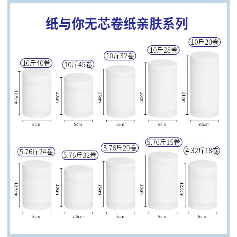 纸与你卫生纸10斤家用实惠装散装无芯卷纸卷筒纸厕所纸可溶水间 - 图0