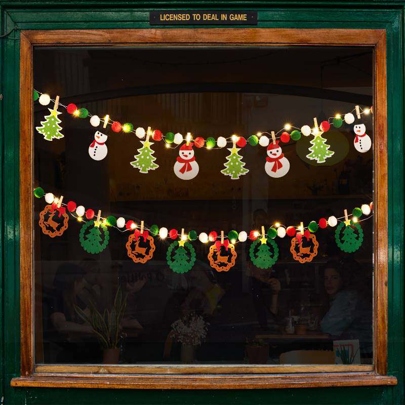 圣诞节装饰品拉旗挂饰挂旗场景布置拉花挂件灯饰墙面小彩旗吊饰树