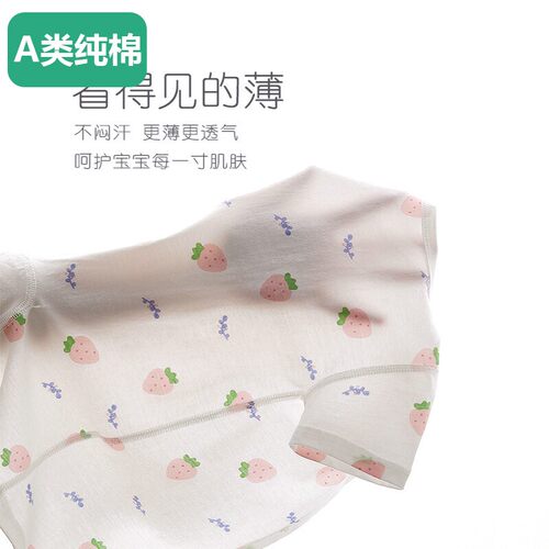 全棉2件 新生儿衣服夏季薄婴儿连体衣宝宝短袖外出服纯棉婴儿爬服 - 图1