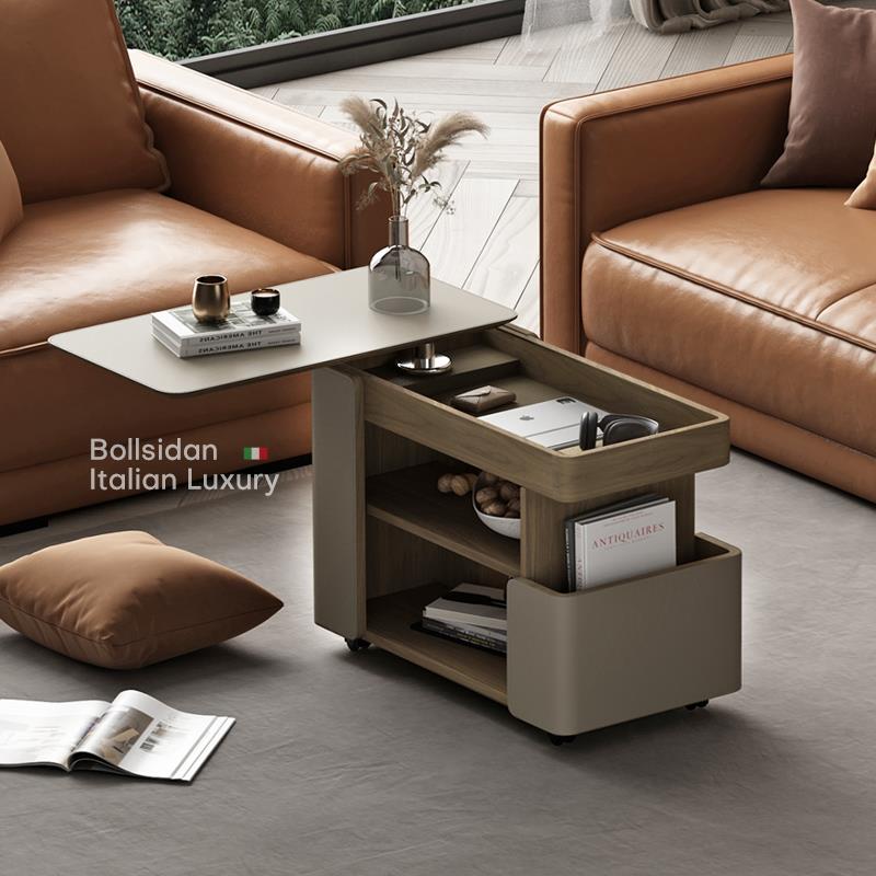 意式升降小茶几可移动小推车客厅沙发侧边柜巴士边几阳台茶桌茶台 - 图2