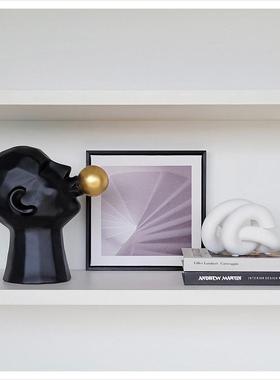 简约样板间书柜家居软装饰品创意工艺礼品摆饰陶瓷摆饰挂画组合ZH