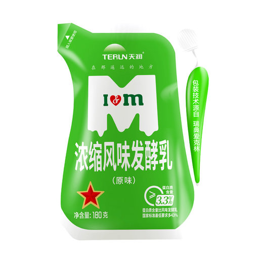 terun新疆天润酸奶袋装牛奶低温浓缩原味风味乳发酵乳180g*12袋 - 图3