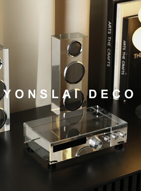 极速现代创意音响组合水晶摆件样板间家居书房博古架W酒柜电视柜