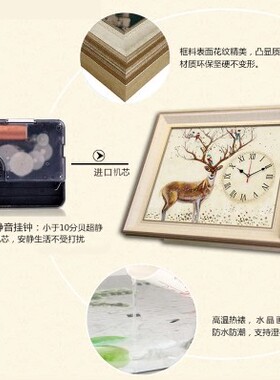 新品欧式凹米液j压上翻电表箱装饰遮挡可推拉壁画客厅挂钟走时免