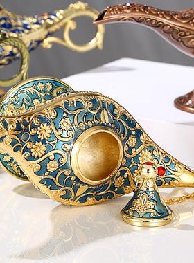 极速神灯摆件阿拉丁品工艺许愿家居创意复古金属灯俄W罗斯装饰欧