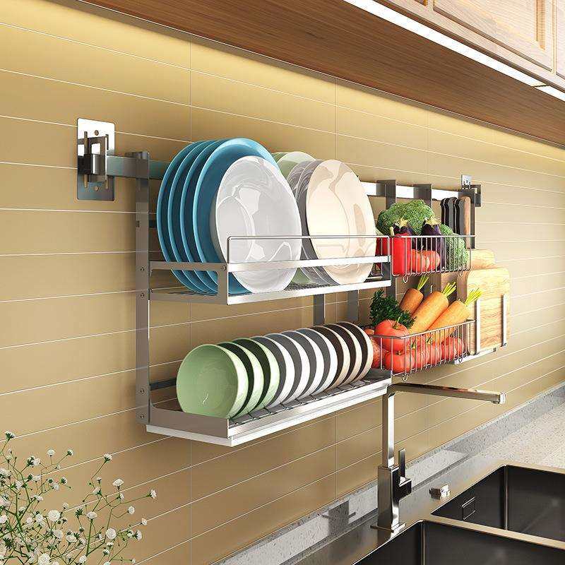 304不锈钢免打孔厨房碗架碗碟盘子沥水架窗户置物架多功能收纳架,淘宝优惠券,粉丝福利购,淘宝优惠卷