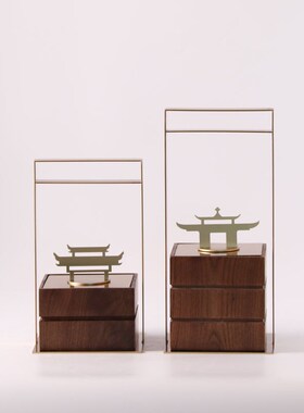 现代新中式样板房亚克力提盒摆件客厅售楼处博古架产品Y展示盒摆