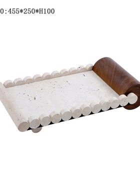 现代欧式轻奢大理石托盘样板间电视柜创意水果盘装U饰品收纳盘摆