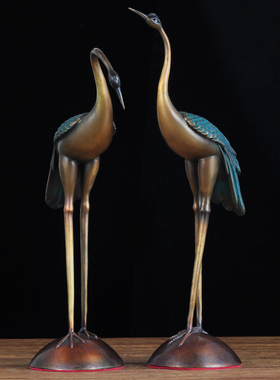 丹顶鹤摆件d铜工艺品家居客厅玄关电视柜酒柜装饰品乔迁新居礼物