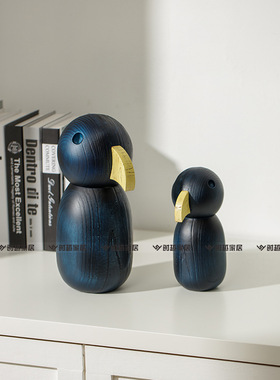 极速北欧抽象蓝色丹麦百灵鸟摆件家居饰品样板Q间客厅书房办公室