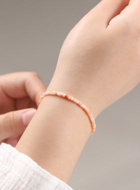 极速极细粉澳宝招桃花运手链女旺姻缘转I运珠小众设计方糖玛瑙水